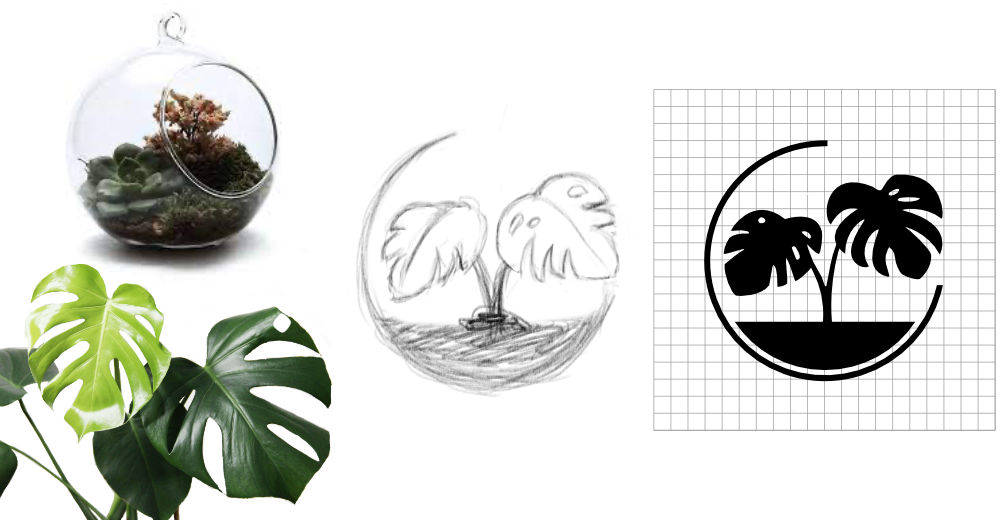 diseño de logotipo para floristería desde un boceto
